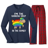 Im The Rainbow Sheeps In The Family Lgbtq Pride Women's Long Sleeve Flannel Pajama Set 