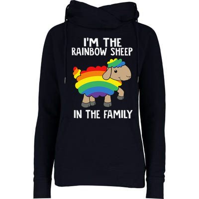 Im The Rainbow Sheeps In The Family Lgbtq Pride Womens Funnel Neck Pullover Hood