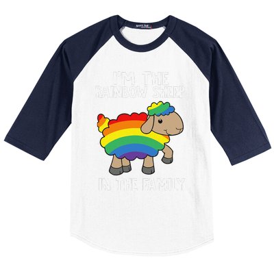 Im The Rainbow Sheeps In The Family Lgbtq Pride Baseball Sleeve Shirt