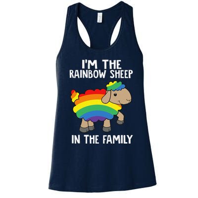 Im The Rainbow Sheeps In The Family Lgbtq Pride Women's Racerback Tank