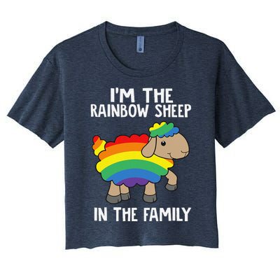 Im The Rainbow Sheeps In The Family Lgbtq Pride Women's Crop Top Tee