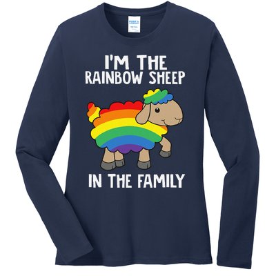 Im The Rainbow Sheeps In The Family Lgbtq Pride Ladies Long Sleeve Shirt