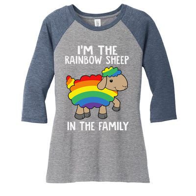 Im The Rainbow Sheeps In The Family Lgbtq Pride Women's Tri-Blend 3/4-Sleeve Raglan Shirt