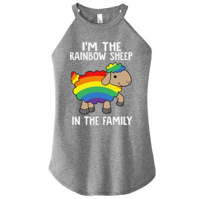 Im The Rainbow Sheeps In The Family Lgbtq Pride Women's Perfect Tri Rocker Tank