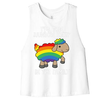 Im The Rainbow Sheeps In The Family Lgbtq Pride Women's Racerback Cropped Tank