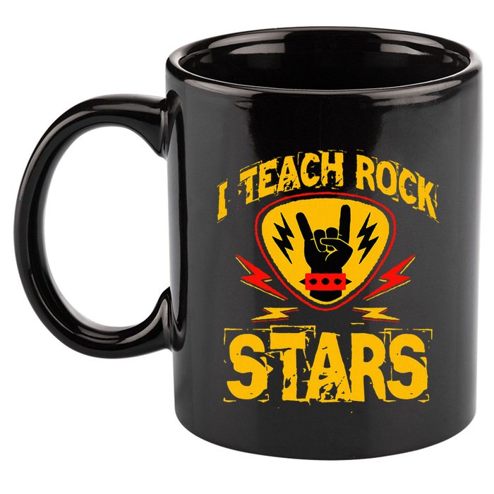 I Teach Rock Stars Music Teacher Rock On 11oz C Handle Ceramic Mug