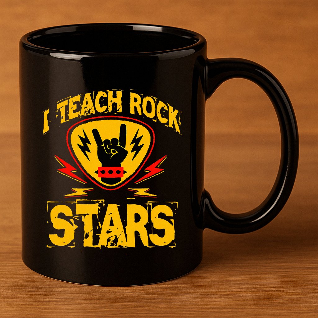 I Teach Rock Stars Music Teacher Rock On 11oz C Handle Ceramic Mug