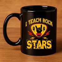 I Teach Rock Stars Music Teacher Rock On 11oz C Handle Ceramic Mug