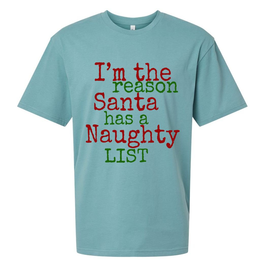 Im The Reason Santa Has A Naughty List Funny Holiday Sueded Cloud Jersey T-Shirt
