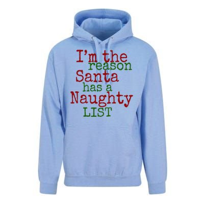 Im The Reason Santa Has A Naughty List Funny Holiday Unisex Surf Hoodie