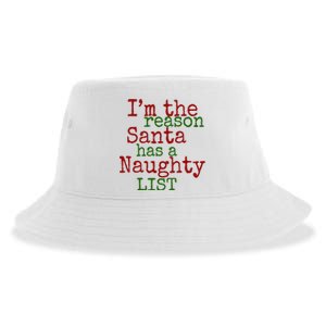 Im The Reason Santa Has A Naughty List Funny Holiday Sustainable Bucket Hat