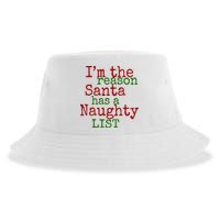 Im The Reason Santa Has A Naughty List Funny Holiday Sustainable Bucket Hat