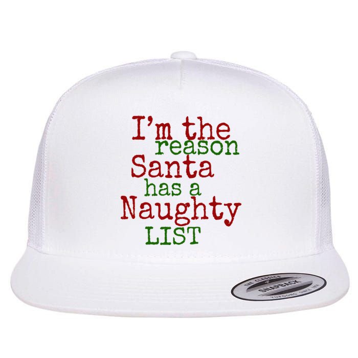 Im The Reason Santa Has A Naughty List Funny Holiday Flatbill Hat
