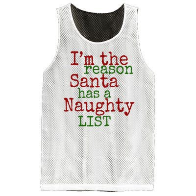 Im The Reason Santa Has A Naughty List Funny Holiday Mesh Reversible Basketball Jersey Tank