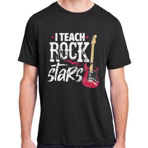 I Teach Rock Stars Funny Music Teacher Guitar Player Adult ChromaSoft Performance T-Shirt