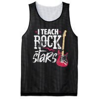 I Teach Rock Stars Funny Music Teacher Guitar Player Mesh Reversible Basketball Jersey Tank