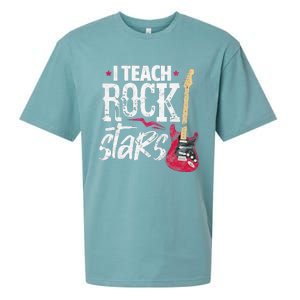 I Teach Rock Stars Funny Music Teacher Guitar Player Sueded Cloud Jersey T-Shirt