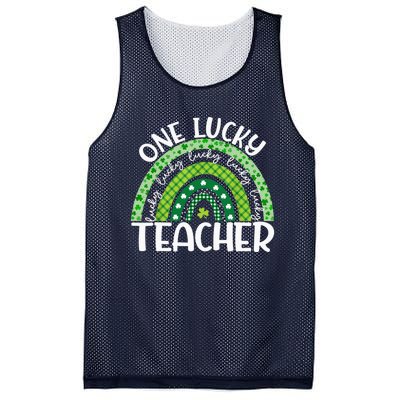 Irish Teacher Rainbow St Patricks Day One Lucky Teacher Mesh Reversible Basketball Jersey Tank