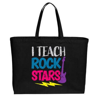 I Teach Rockstars Orchestra Music Teacher Back To School Cotton Canvas Jumbo Tote