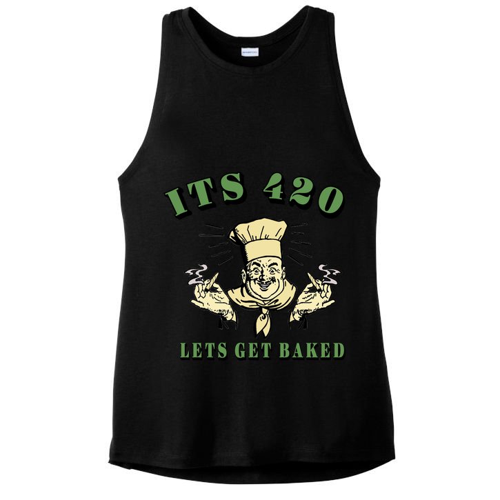 It's 420 Lets Get Baked Ladies PosiCharge Tri-Blend Wicking Tank