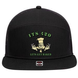 It's 420 Lets Get Baked 7 Panel Mesh Trucker Snapback Hat