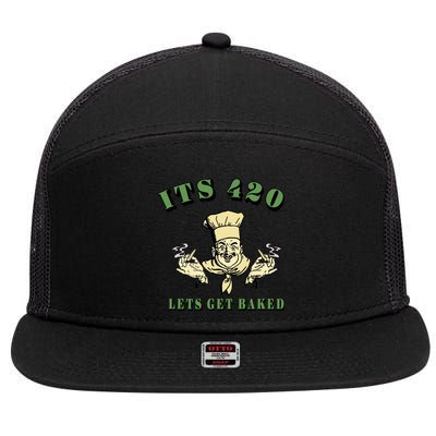 It's 420 Lets Get Baked 7 Panel Mesh Trucker Snapback Hat