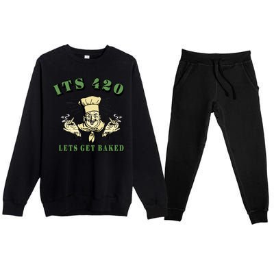 It's 420 Lets Get Baked Premium Crewneck Sweatsuit Set