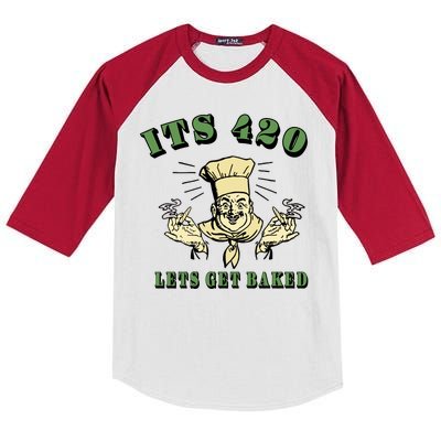 It's 420 Lets Get Baked Kids Colorblock Raglan Jersey