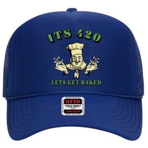 It's 420 Lets Get Baked High Crown Mesh Back Trucker Hat