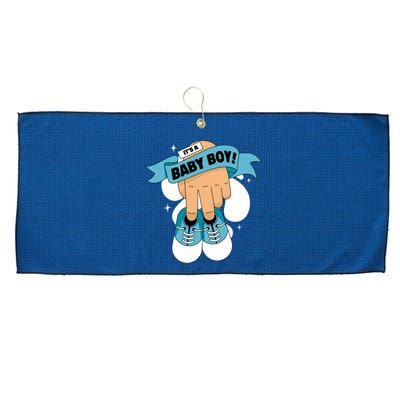 It's A Baby Boy! Large Microfiber Waffle Golf Towel