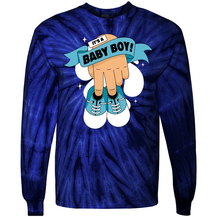 It's A Baby Boy! Tie-Dye Long Sleeve Shirt