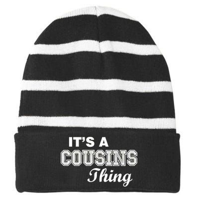 It's A Cousins Thing Striped Beanie with Solid Band