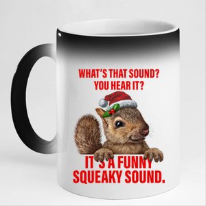 It's A Funny Squeaky Sound Christmas Squirrel 11oz Black Color Changing Mug