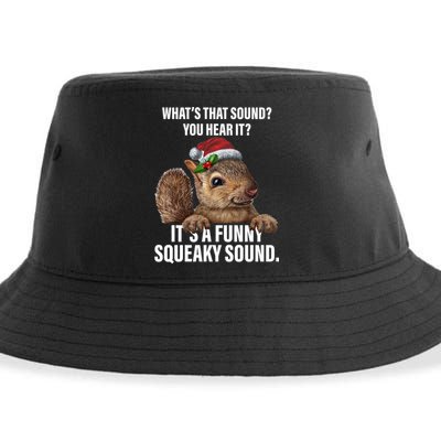 It's A Funny Squeaky Sound Christmas Squirrel Sustainable Bucket Hat