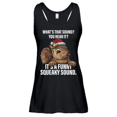 It's A Funny Squeaky Sound Christmas Squirrel Ladies Essential Flowy Tank