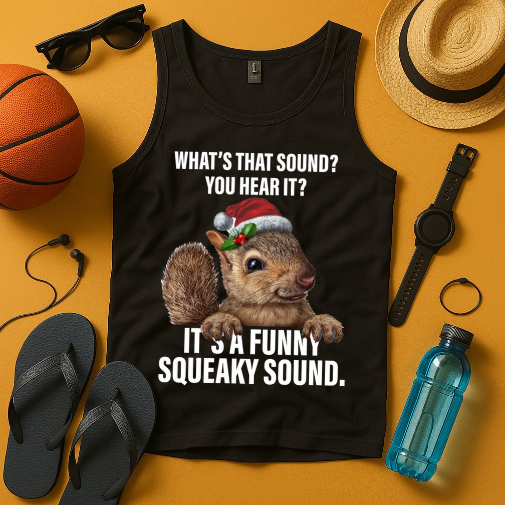 It's A Funny Squeaky Sound Christmas Squirrel Tank Top