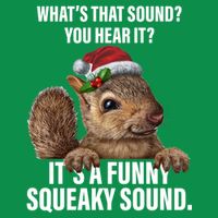It's A Funny Squeaky Sound Christmas Squirrel Button