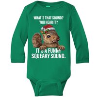 It's A Funny Squeaky Sound Christmas Squirrel Baby Long Sleeve Bodysuit