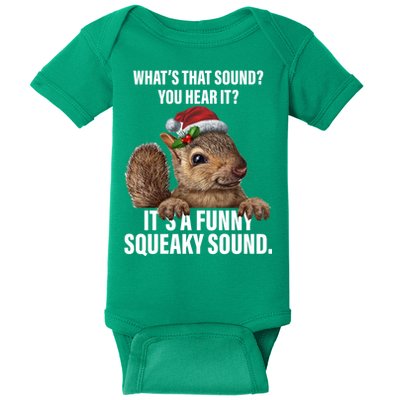 It's A Funny Squeaky Sound Christmas Squirrel Baby Bodysuit