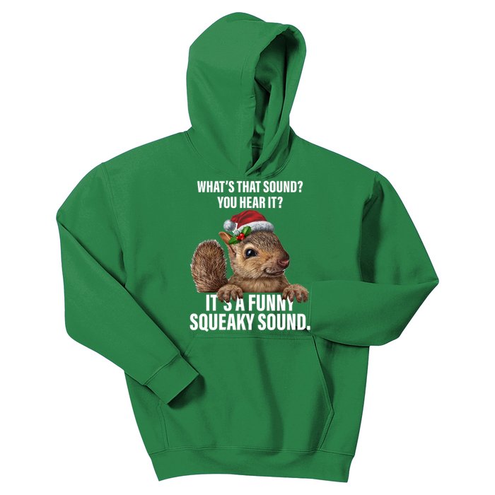 It's A Funny Squeaky Sound Christmas Squirrel Kids Hoodie