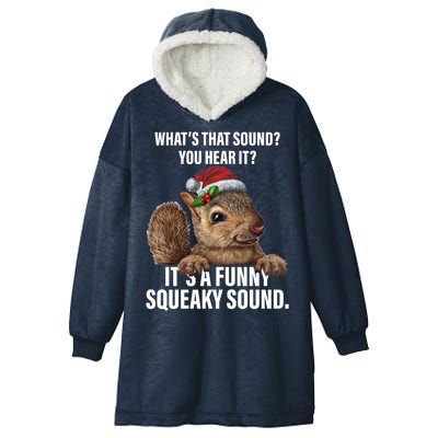 It's A Funny Squeaky Sound Christmas Squirrel Hooded Wearable Blanket