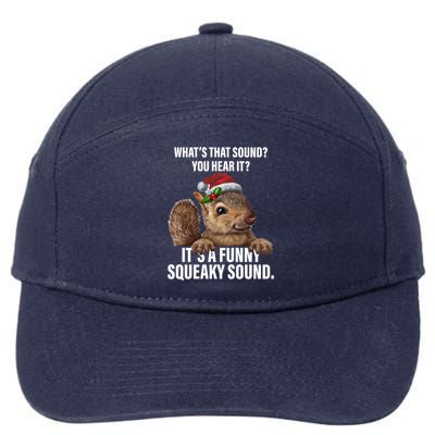 It's A Funny Squeaky Sound Christmas Squirrel 7-Panel Snapback Hat