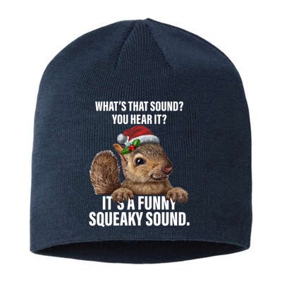 It's A Funny Squeaky Sound Christmas Squirrel Sustainable Beanie