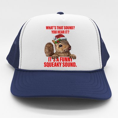 It's A Funny Squeaky Sound Christmas Squirrel Trucker Hat