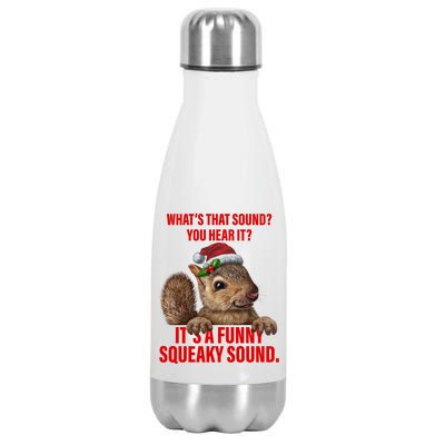 It's A Funny Squeaky Sound Christmas Squirrel Stainless Steel Insulated Water Bottle