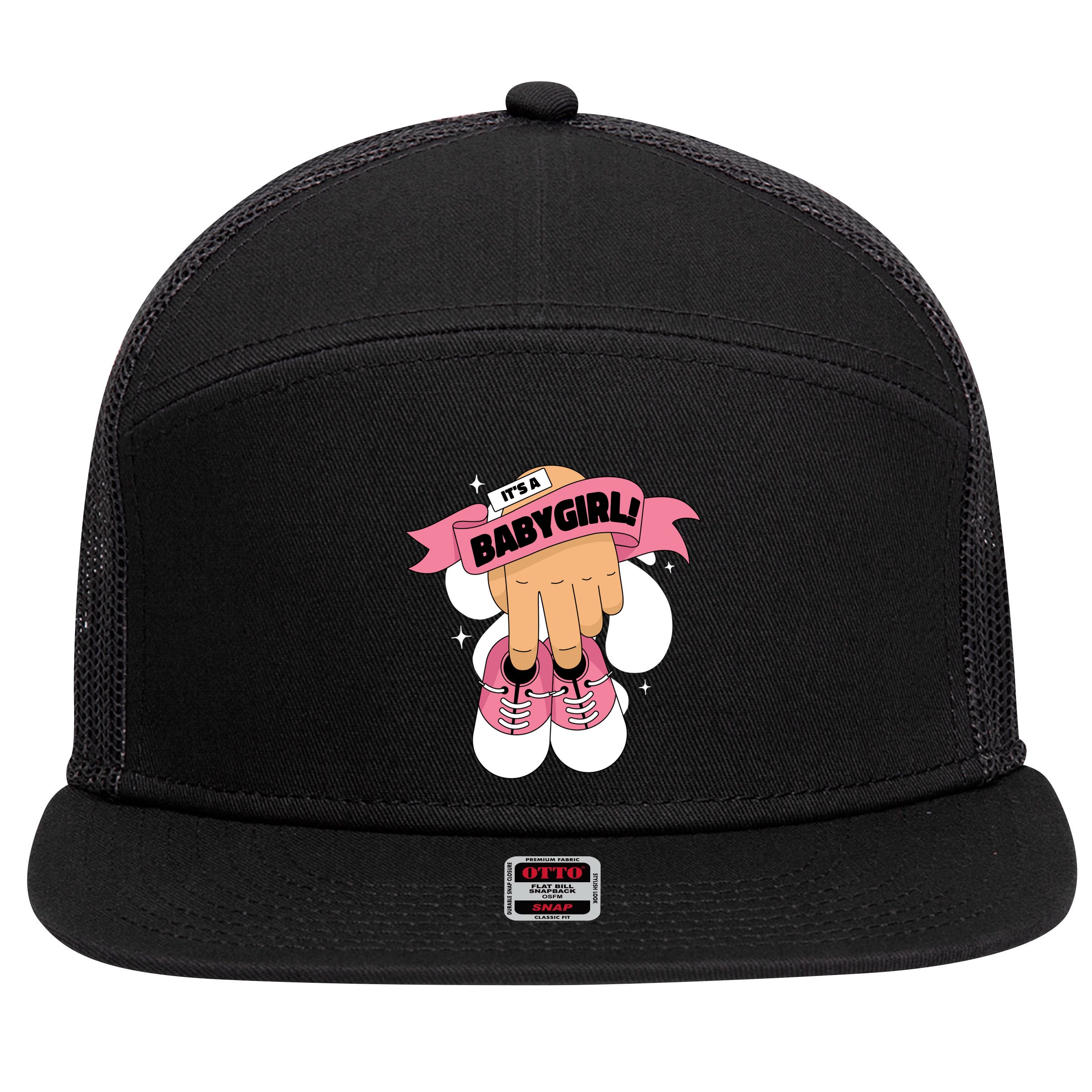 It's A Girl 7 Panel Mesh Trucker Snapback Hat
