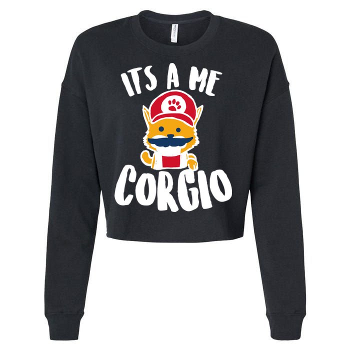 It's A Me Corgio  Cropped Pullover Crew