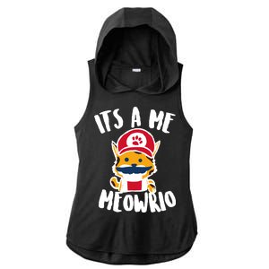 It's A Me Meowrio Ladies PosiCharge Tri-Blend Wicking Draft Hoodie Tank