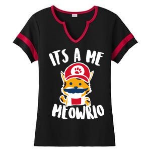 It's A Me Meowrio Ladies Halftime Notch Neck Tee