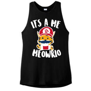 It's A Me Meowrio Ladies PosiCharge Tri-Blend Wicking Tank